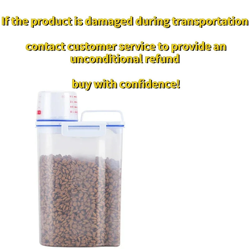 1.5kg/2kg Dog Cat Food Plastic Storage