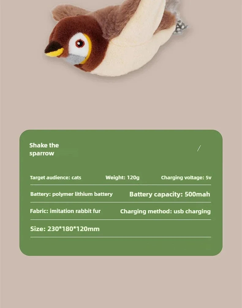 Rechargeable Interactive Flapping Bird Dogs/Cats Toy