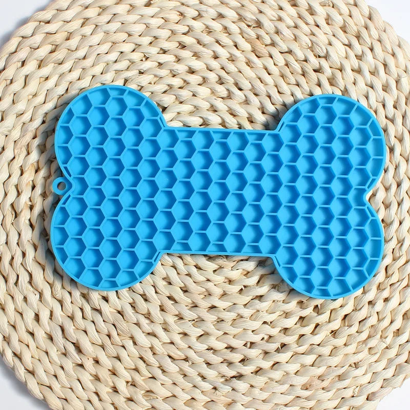 Slow Food Bowl Bone Shape Silicone Licking Pad Pet Dog