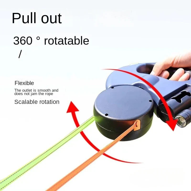 Retractable Double Dog Leash