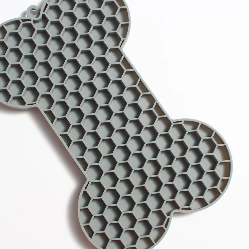 Slow Food Bowl Bone Shape Silicone Licking Pad Pet Dog