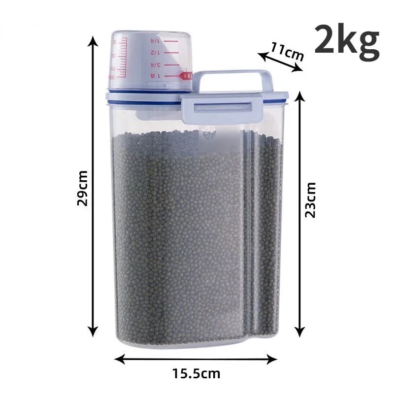 1.5kg/2kg Dog Cat Food Plastic Storage