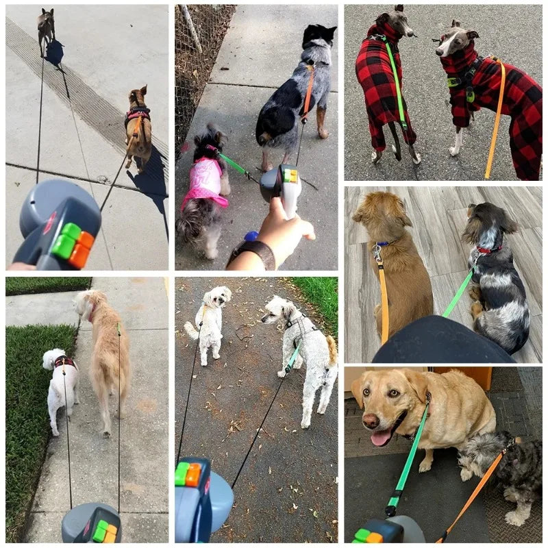 Retractable Double Dog Leash