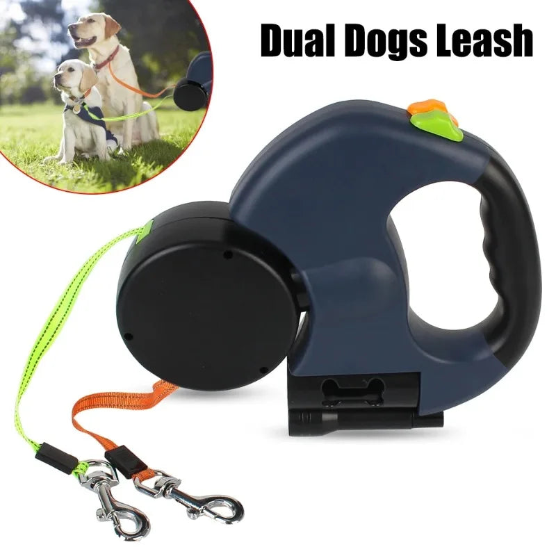 Retractable Double Dog Leash