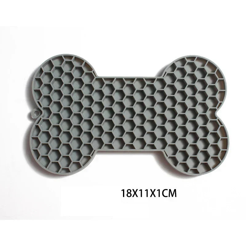 Slow Food Bowl Bone Shape Silicone Licking Pad Pet Dog