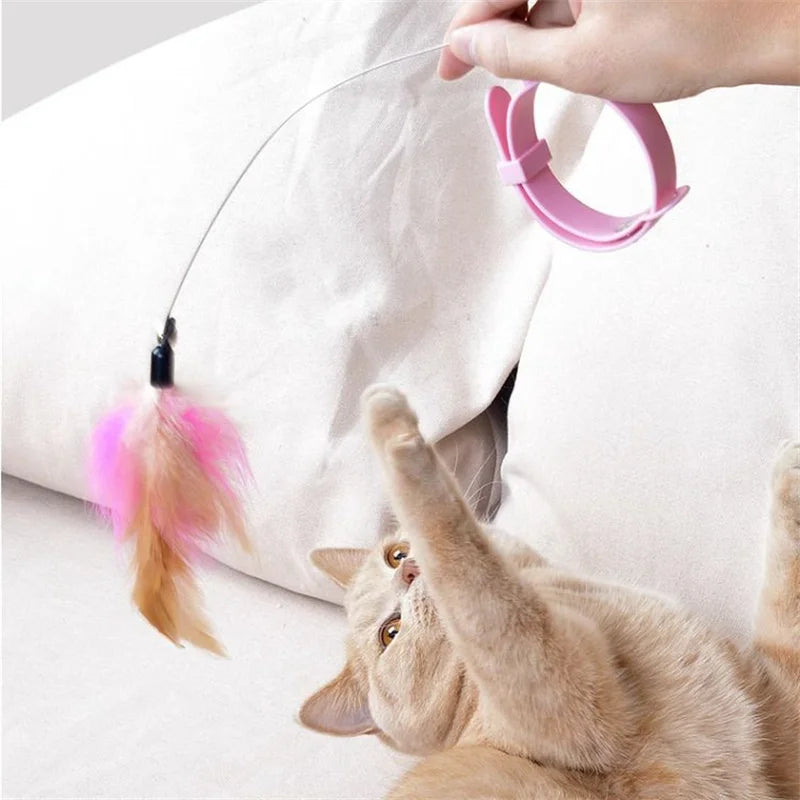 Interactive Cat Toys Funny Feather Teaser Stick