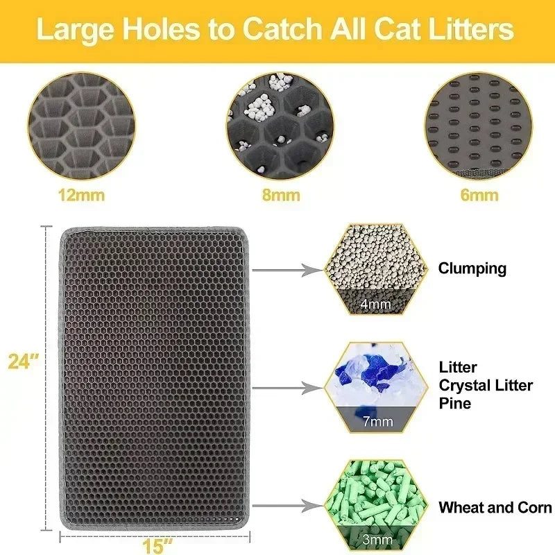 Double Layer Cat Litter Mat with Cat Box