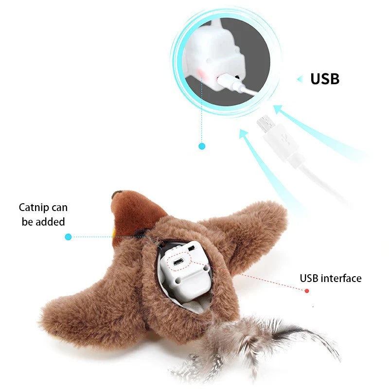 Interactive Pet Toys Rechargeable Flying Bird